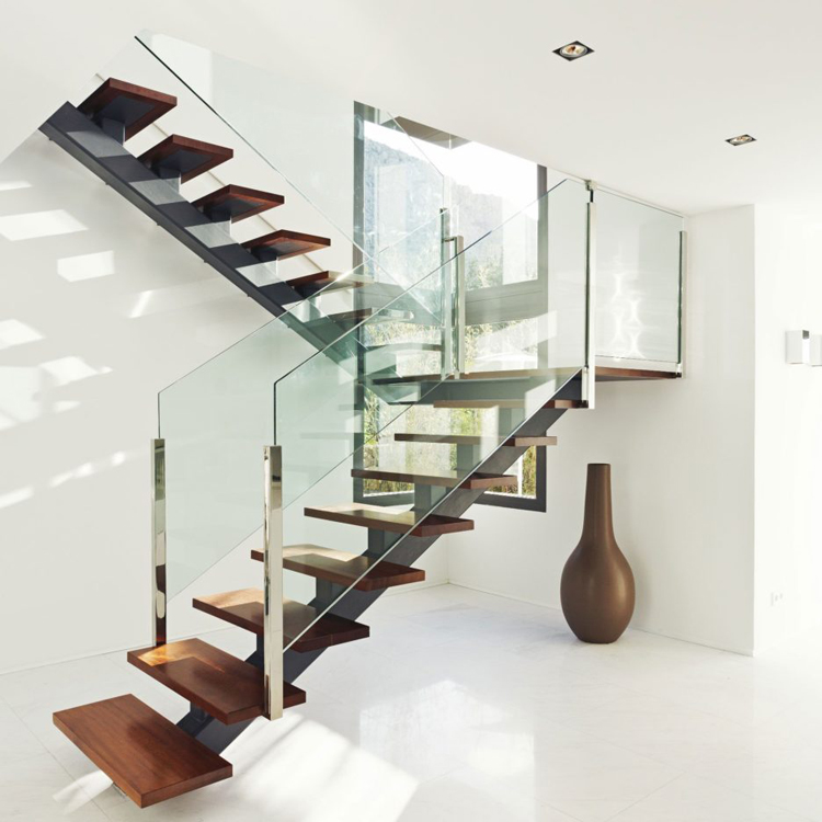 Modern design steel wood staircase