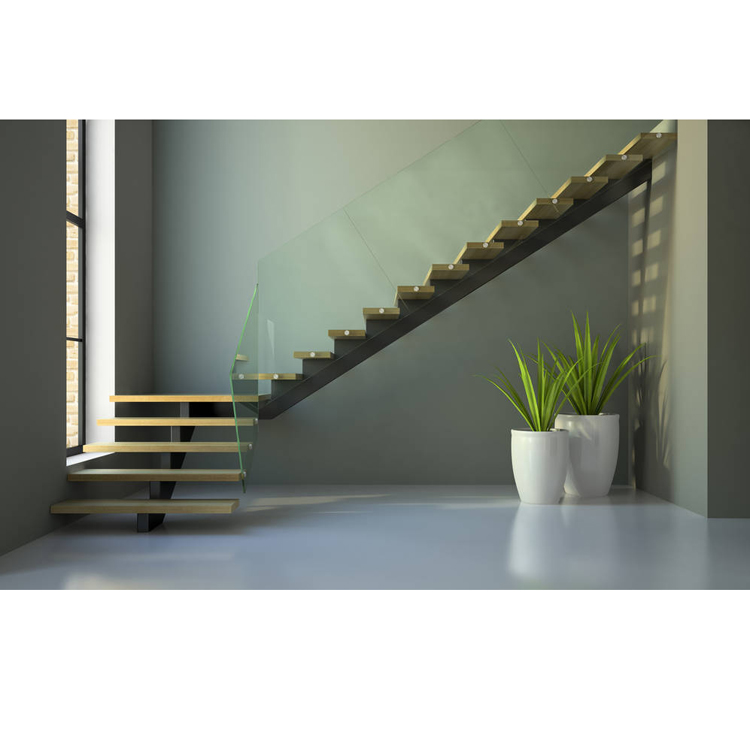 Steel wood mono staircase modern style