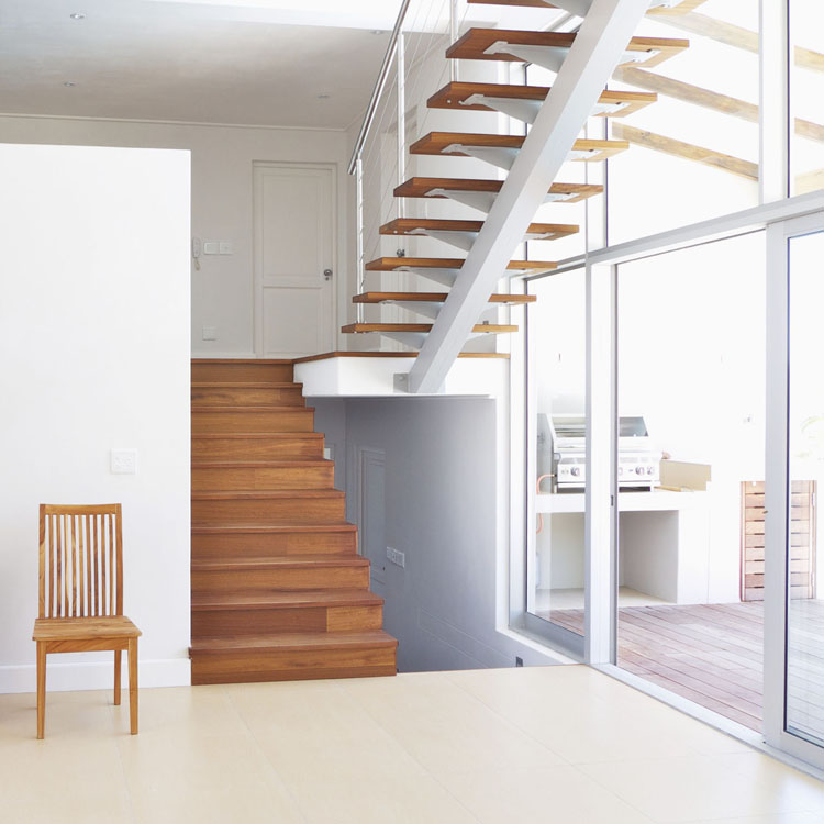 powder coated white single staircase 