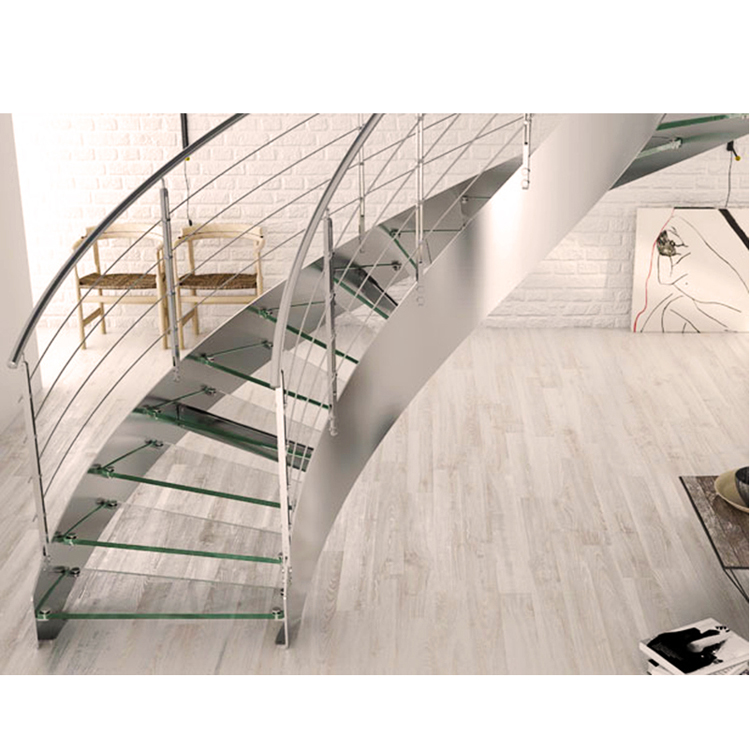 curved glass staircase