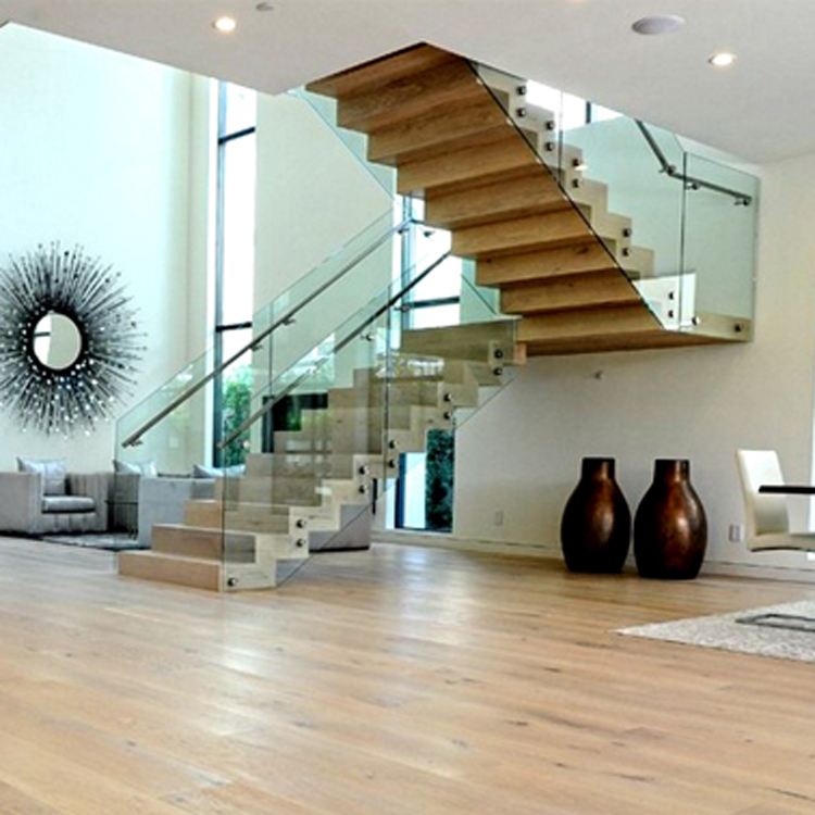 beech wood glass staircase