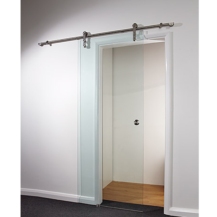 Clear glass sliding door