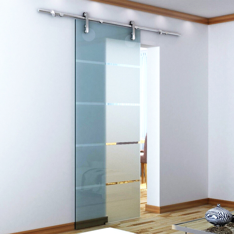 single roller glass sliding door