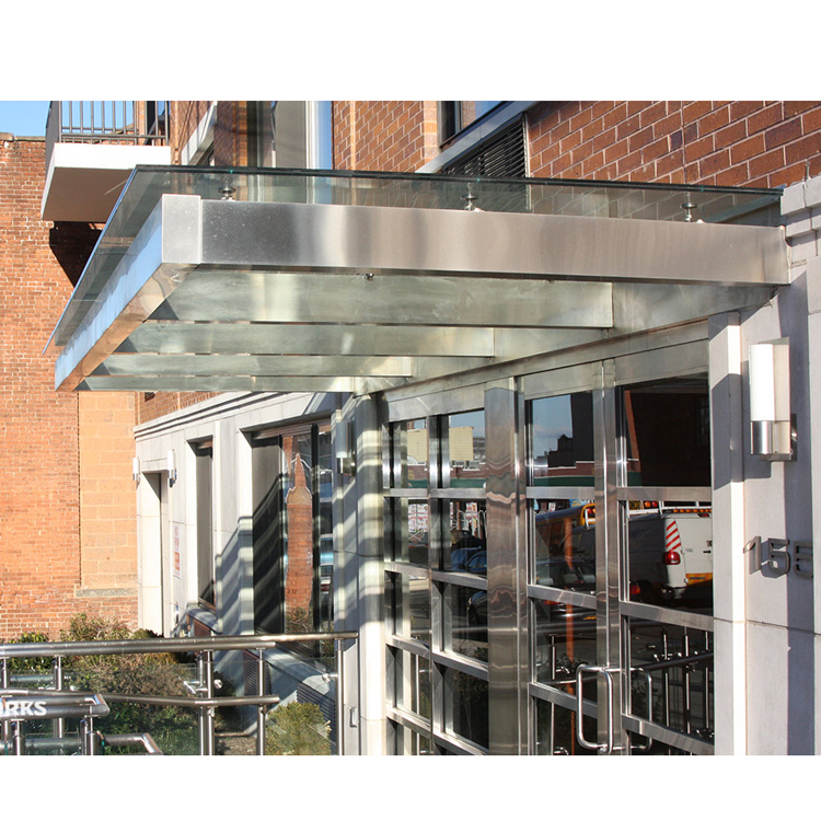 stainless steel glass canopy