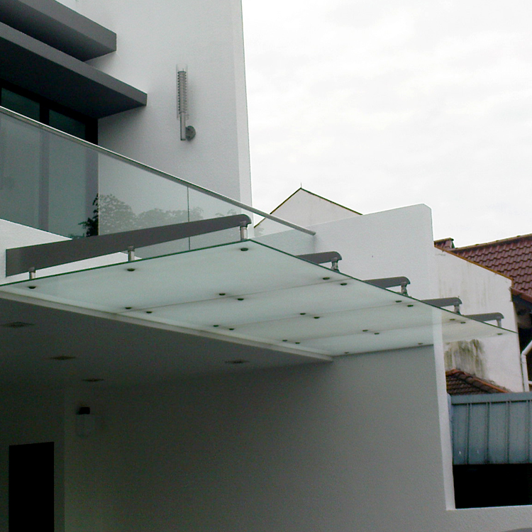 stainless steel tempered glass canopy