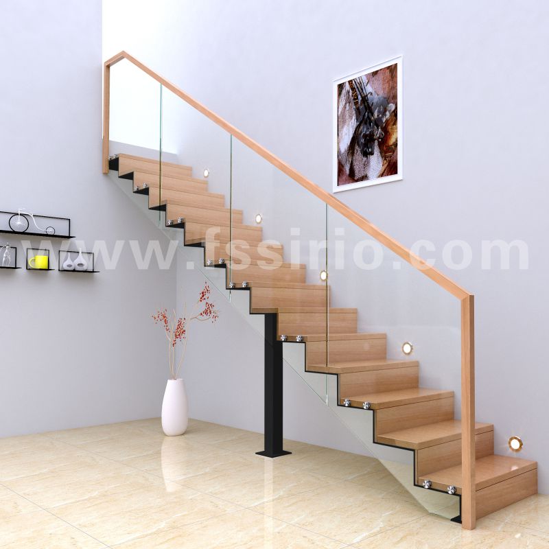 Black color I shape steel staircase