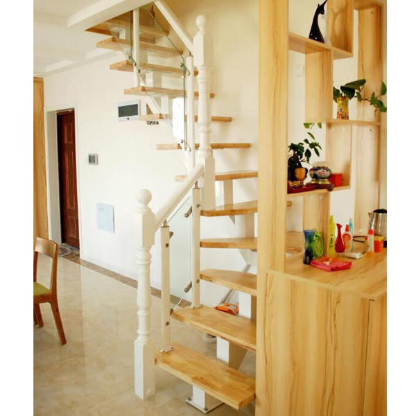 solid wood railing mono stringer stair-100stringer-40 treads