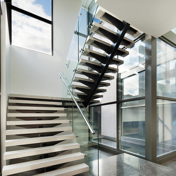 Steel timber staircase white treads-80mm treads-120stringer